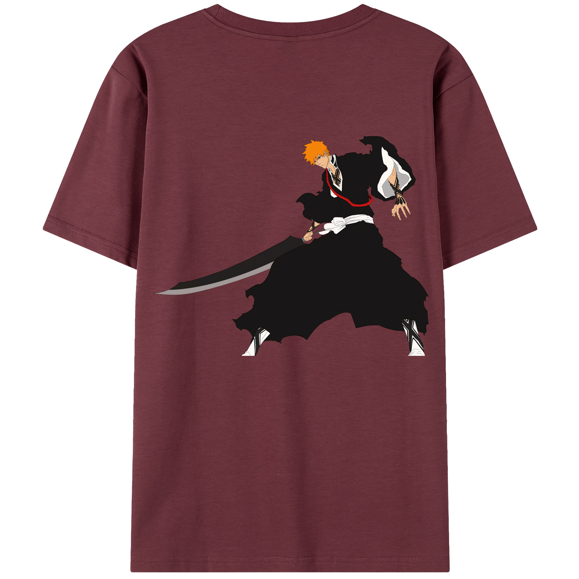 （画像用） ブリーチ 黒崎一護（くろさき いちご）BLEACH Kurosaki Ichigo 綿100％半袖Tシャツ（背面プリント）